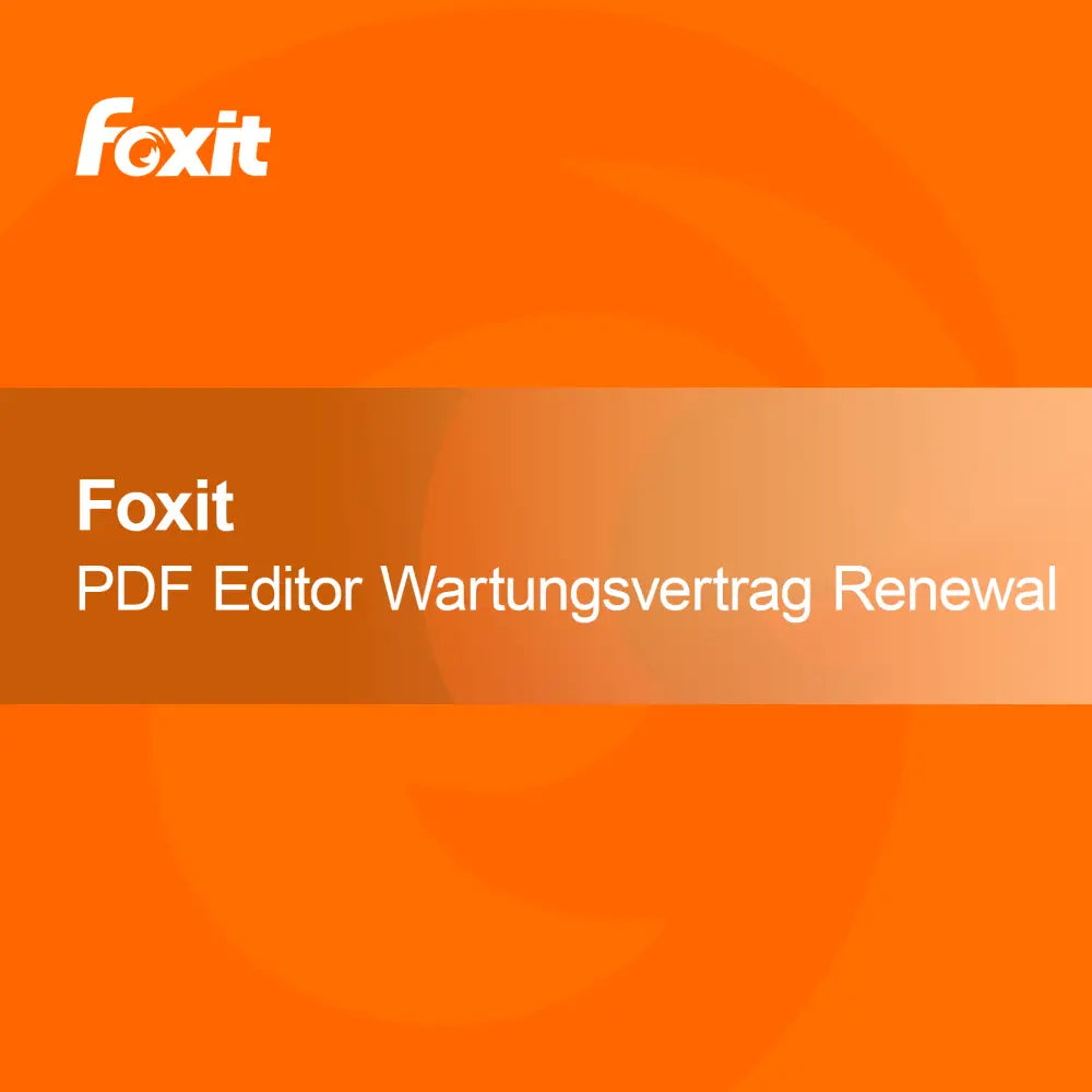 Renovação do Contrato de Manutenção Foxit PDF Editor