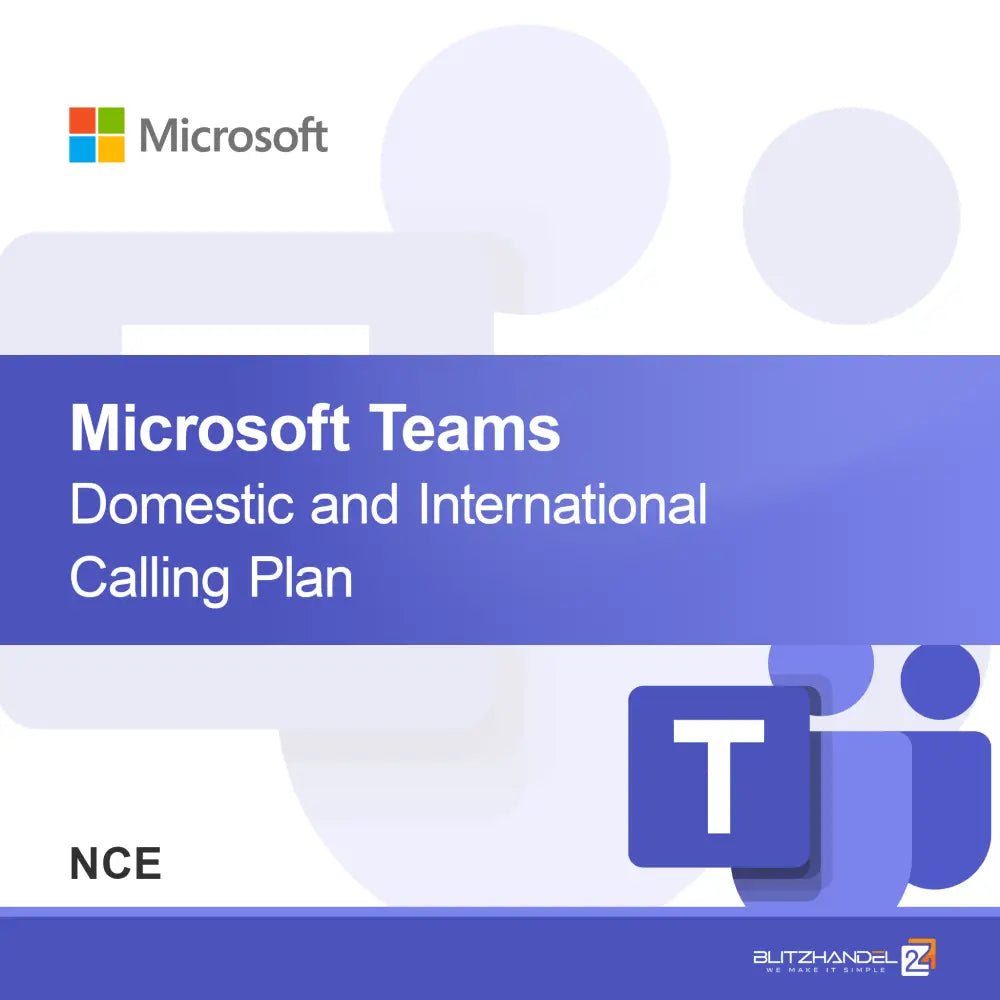 Plano de Chamadas Domésticas e Internacionais Microsoft Teams (NCE)